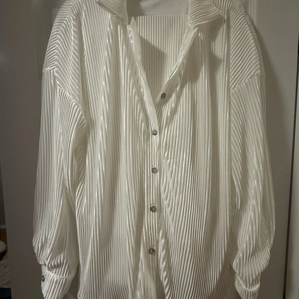 Waverles Pleated Set in Dove - Picture 7 of 9